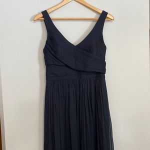 J. Crew Heidi Dress Silk Chiffon Navy Long Gown Size 4